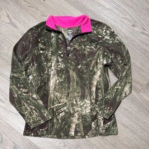 Reel Legends Camo Pullover with Pink Trim